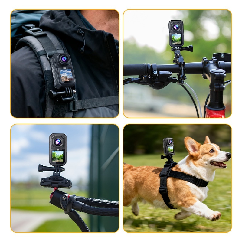 Action Camera 4K 60Fps Dual Screen - Mini caméra d'action 5K, 4K60FPS, stabilisation