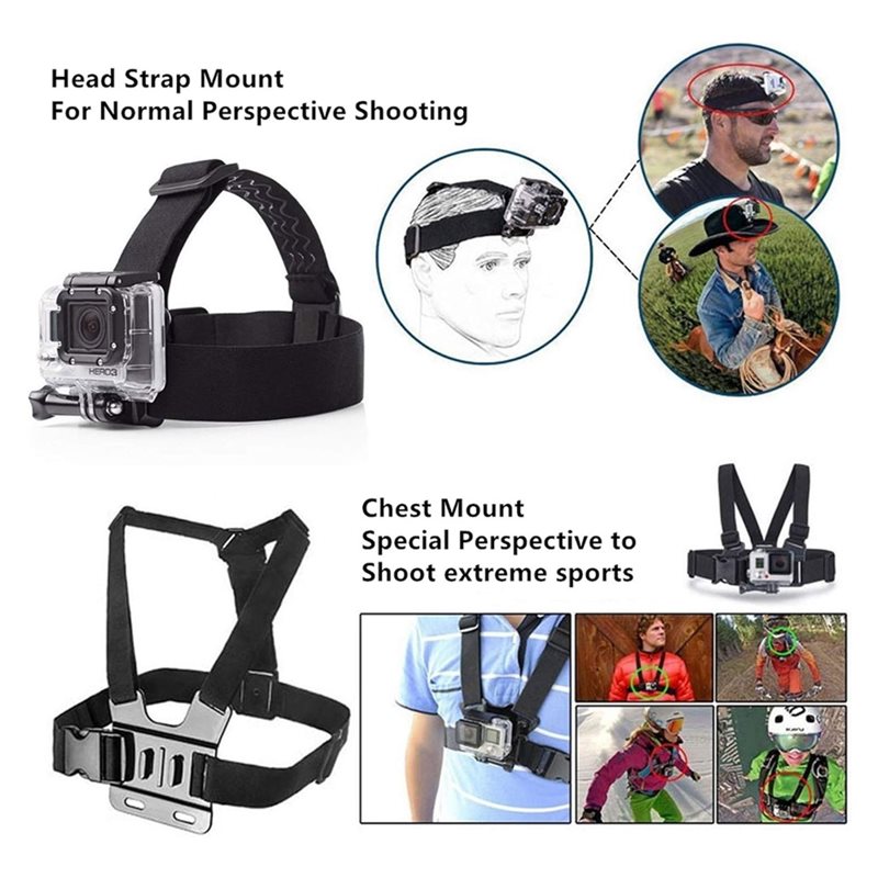 Action Camera Chest Strap Harness Mount - B31B : harnais de fixation sur