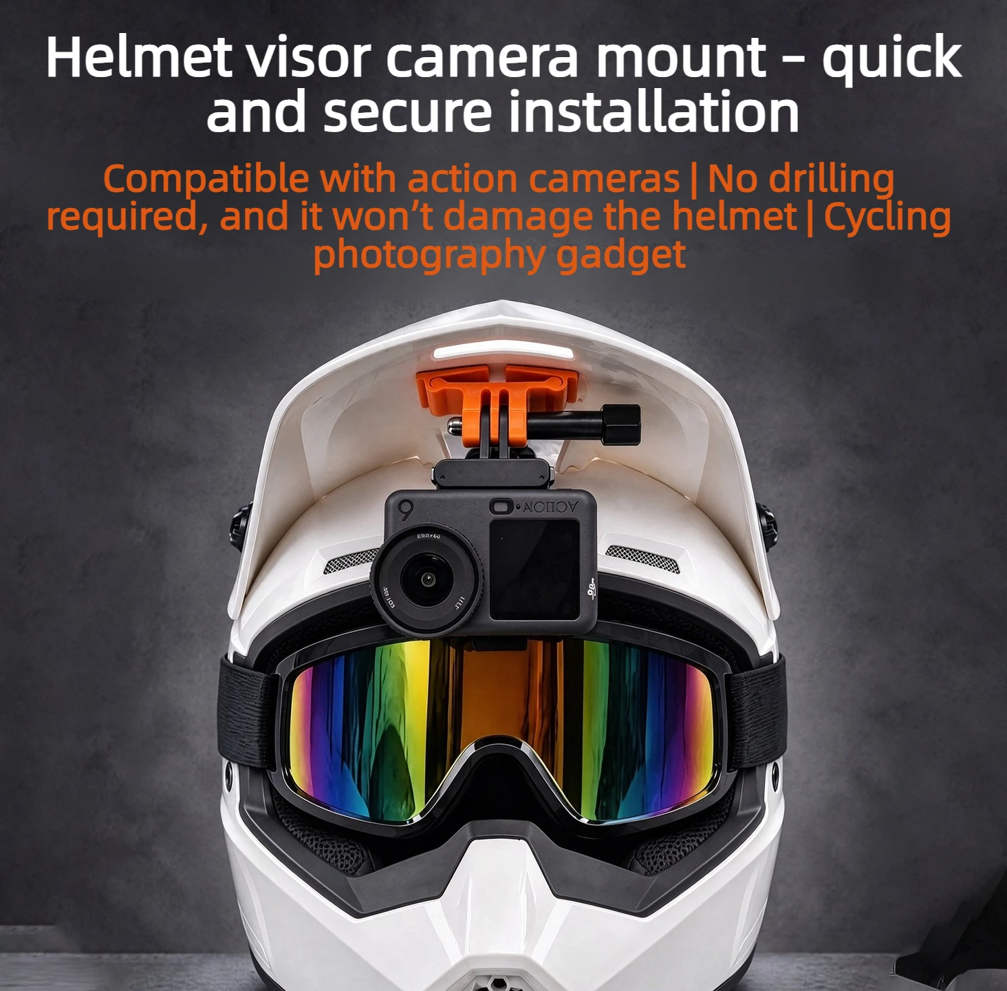 Action Camera Motorcycle Helmet Mount - Support de caméra de style Bell