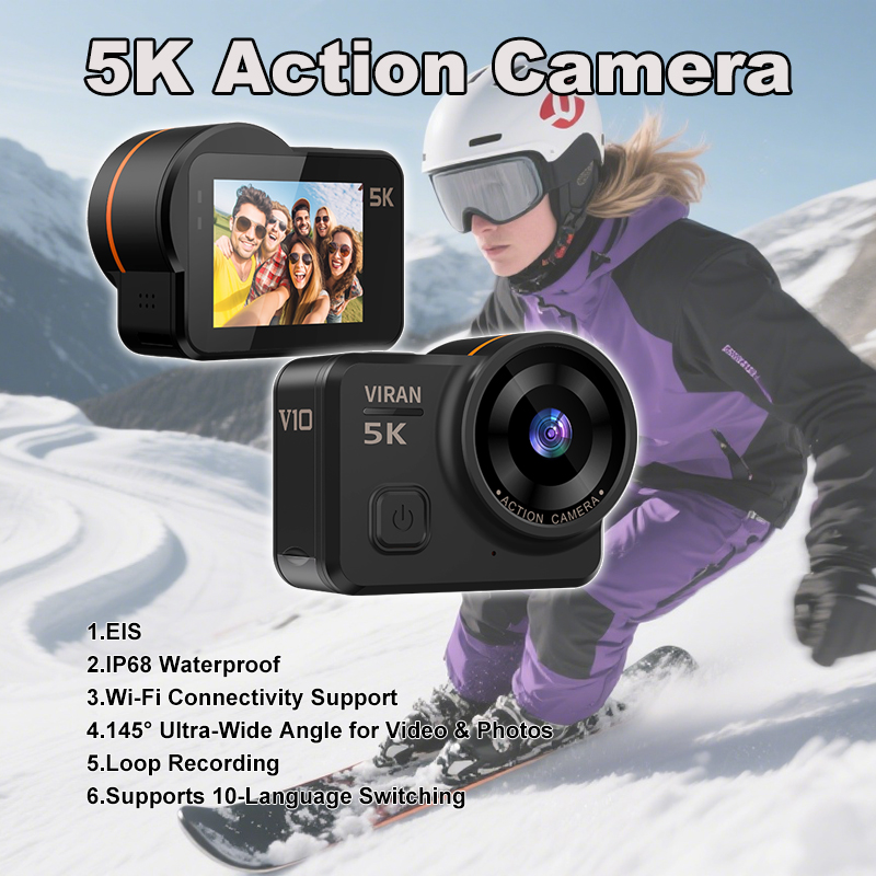 Action Camera Optical Image Stabilization - Caméra d'action Portable 5K 2.0 pouces