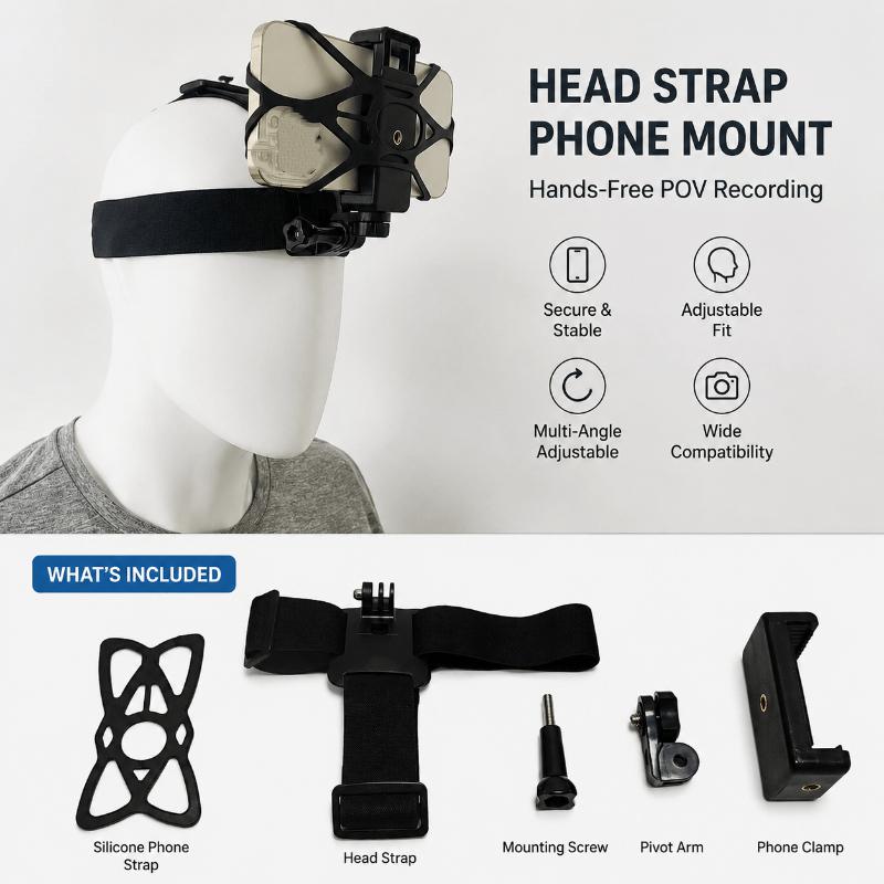 Action Camera Chest Strap Harness Mount - 【Kit de fixation pour téléphone portable,