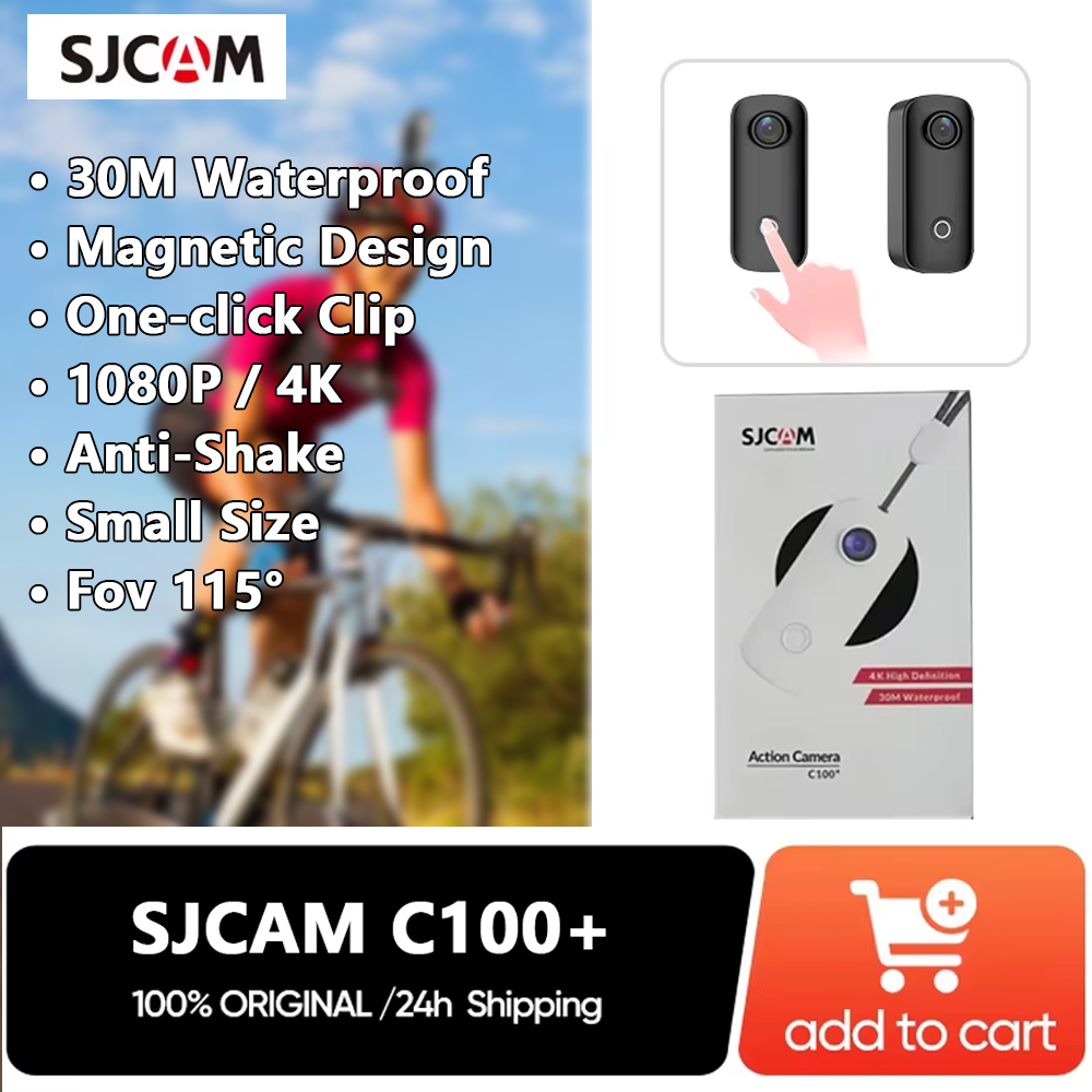 Action Camera Waterproof 30M Without Case - Caméra d'action SJCAM C100+ 4K avec