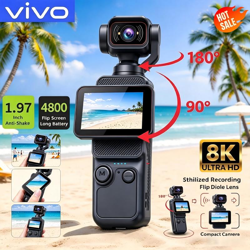 Action Camera Optical Image Stabilization - Caméra d'action portable VIVO avec objectif