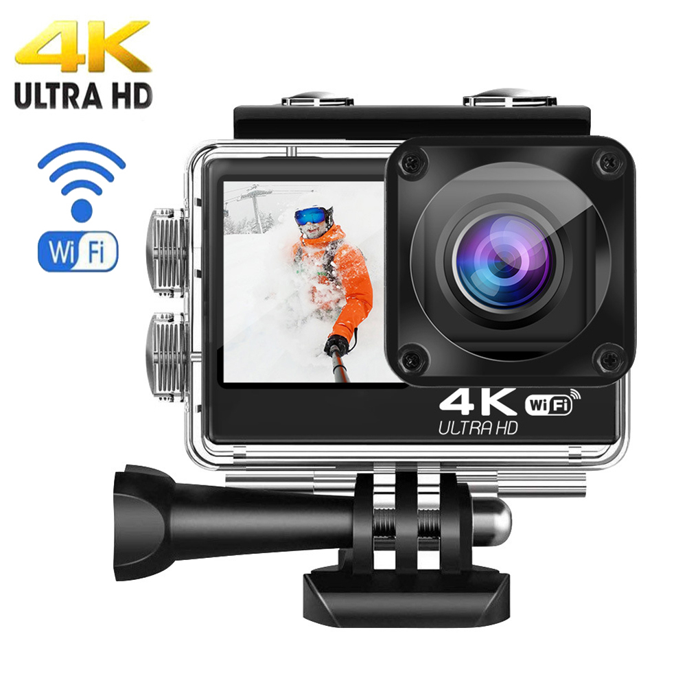 Action Camera 4K 60Fps Dual Screen - Caméra d'action 4K 60FPS avec lentille