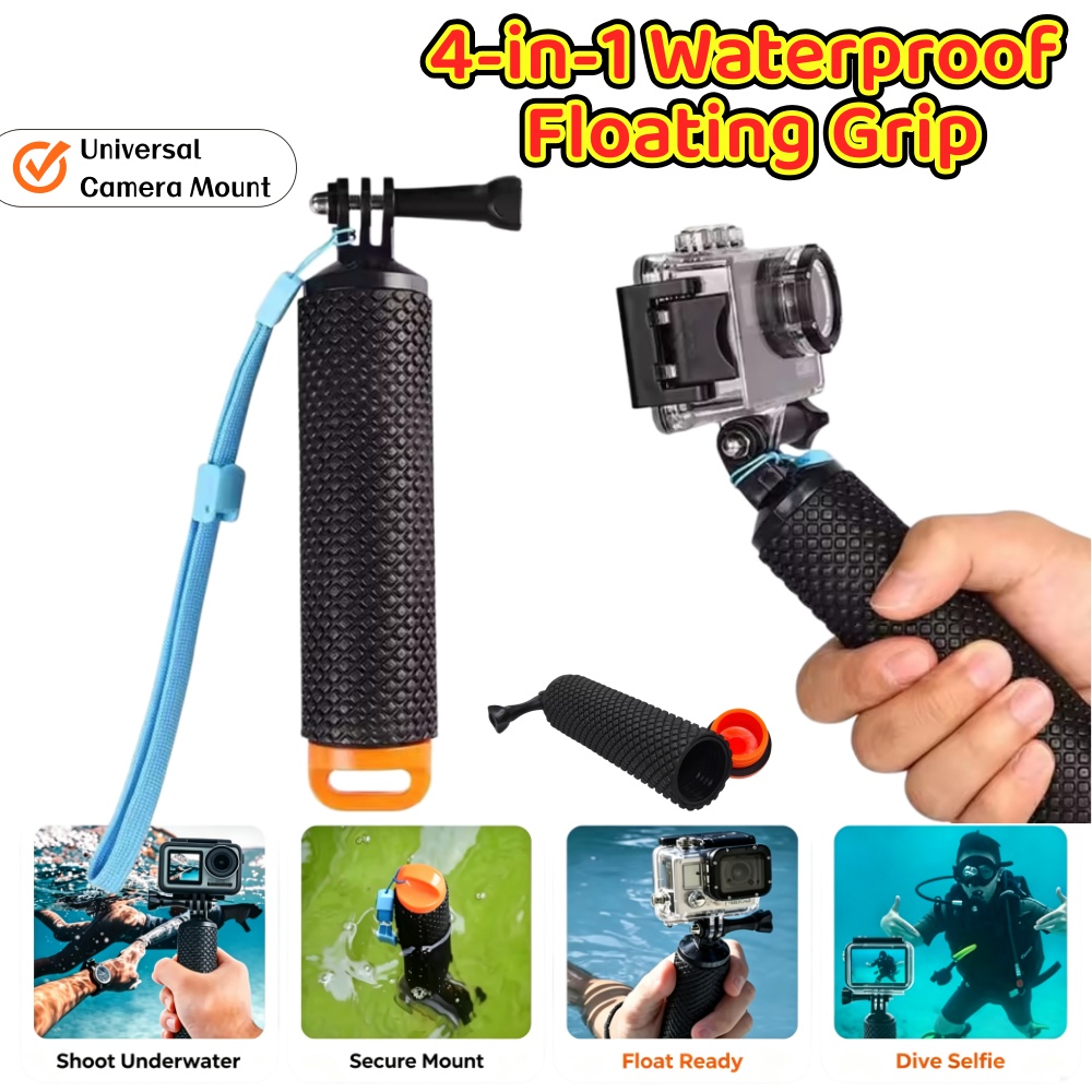 Action Camera Floating Handle Grip - Poignée de caméra sous-marine flottante anti-perte,