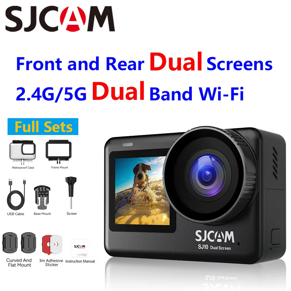 Action Camera 4K 60Fps Dual Screen - Caméra d'action SJCAM SJ10 Pro Supersmooth