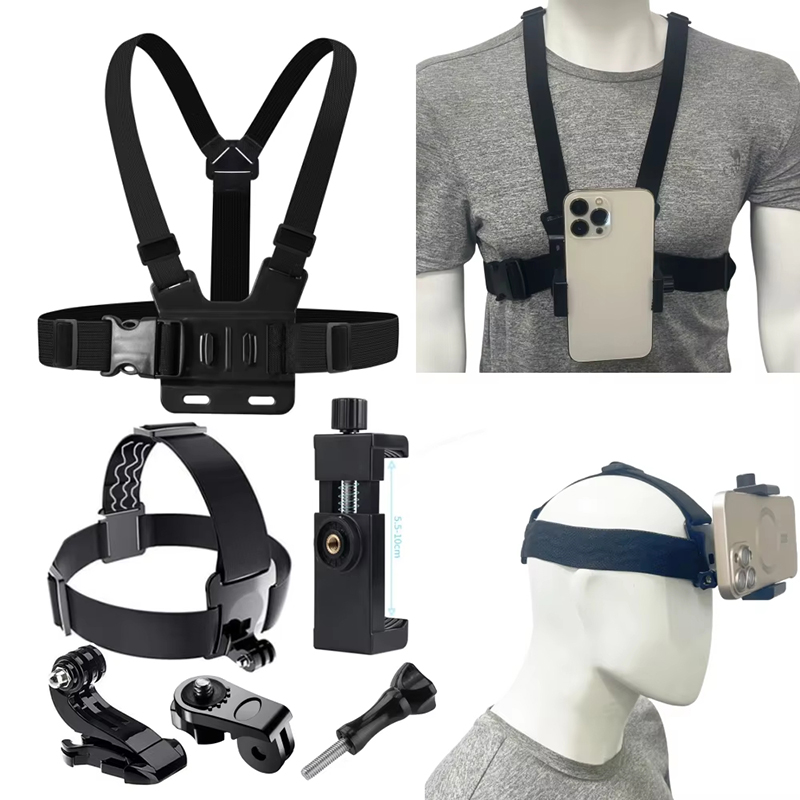 Action Camera Chest Strap Harness Mount - Sangle de tête d'équitation pour GoPro