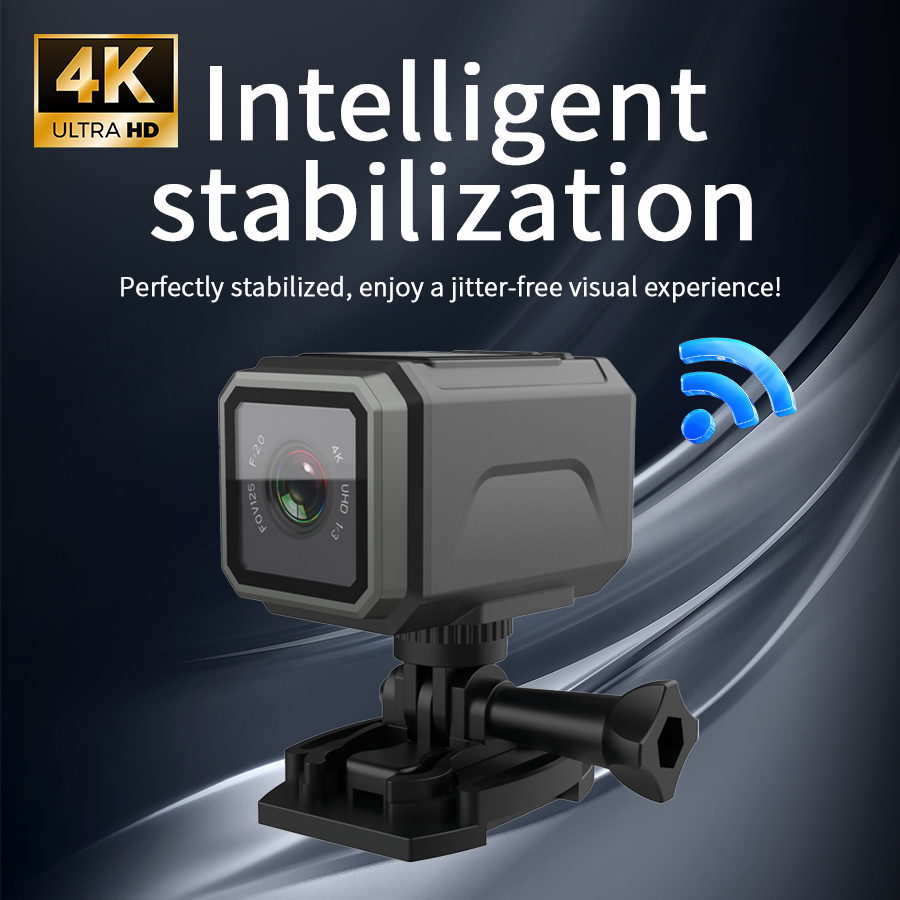 Action Camera Motorcycle Helmet Mount - Caméra d'action 4K EIS 125 °