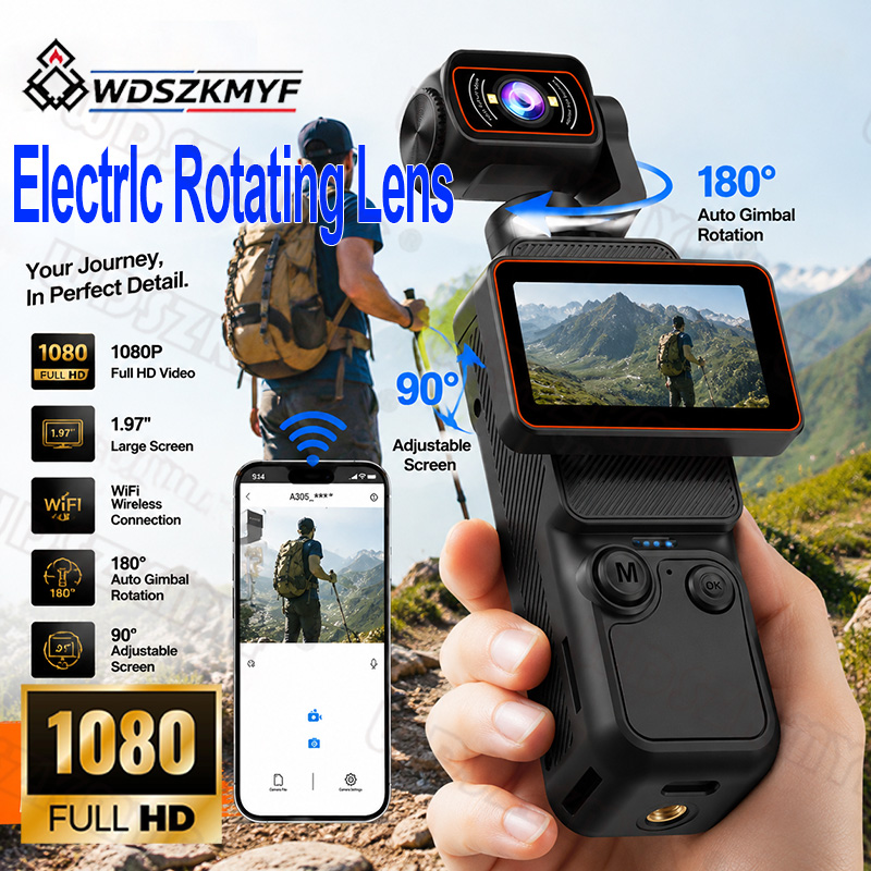 Action Camera Optical Image Stabilization - Mini caméra portable 180 ° Objectif