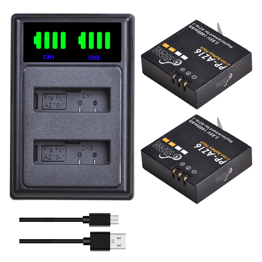 1400mAh AZ16-1 Batterie/Charge - Action Camera Battery Charger Dual Pack avis et prix