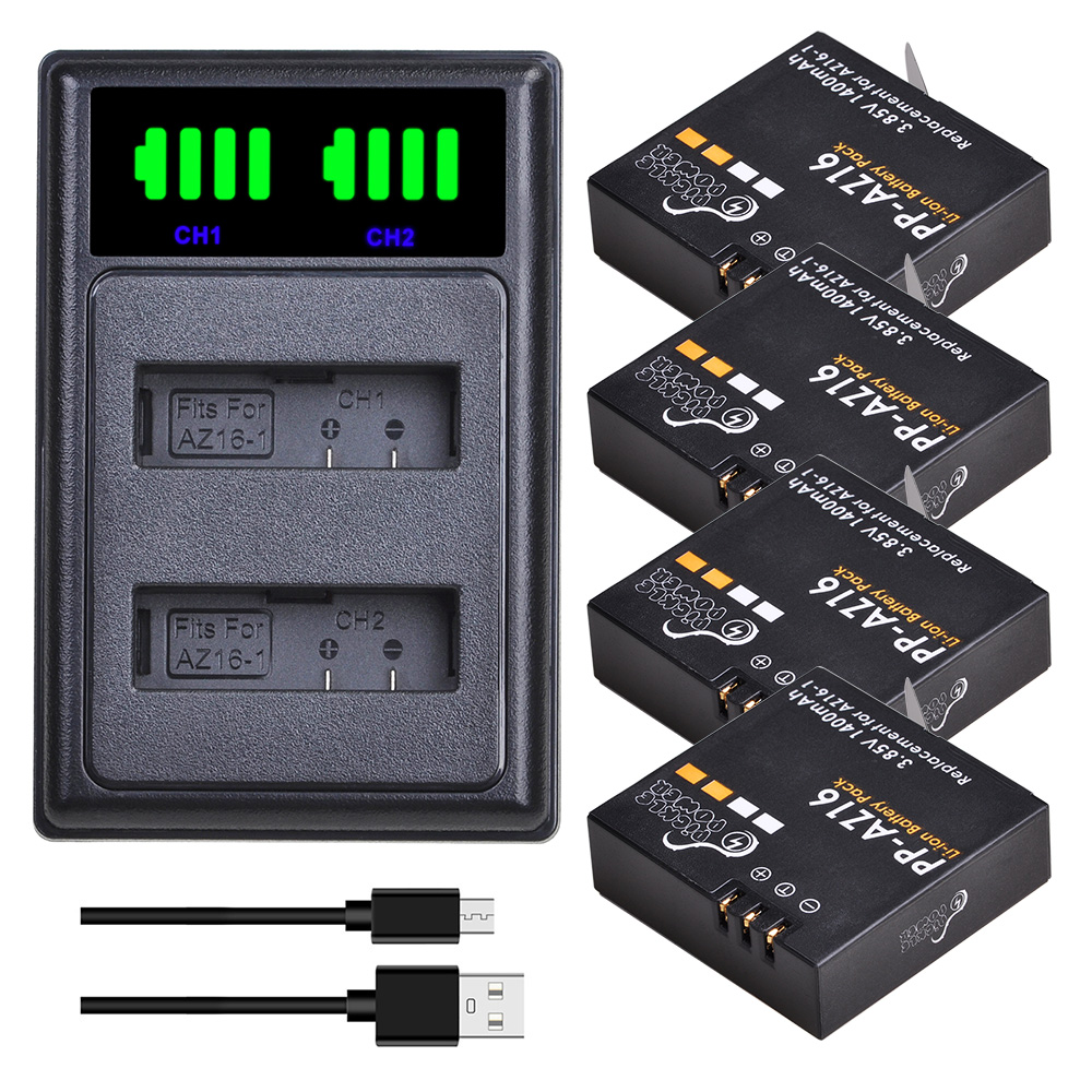 1400mAh AZ16-1 Batterie/Charge - Action Camera Battery Charger Dual Pack avis et prix