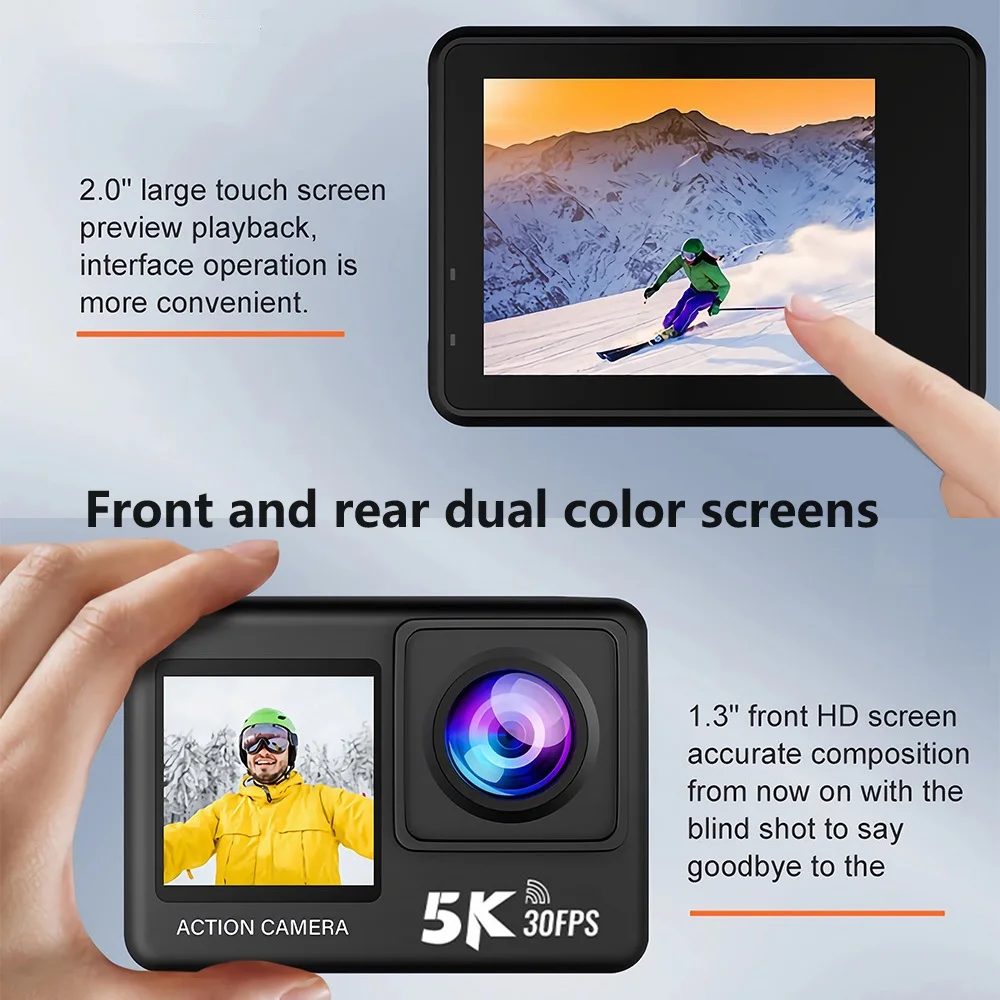 Caméra d'action 5K 4K60fps, do - Action Camera 4K 60Fps Dual Screen avis et prix
