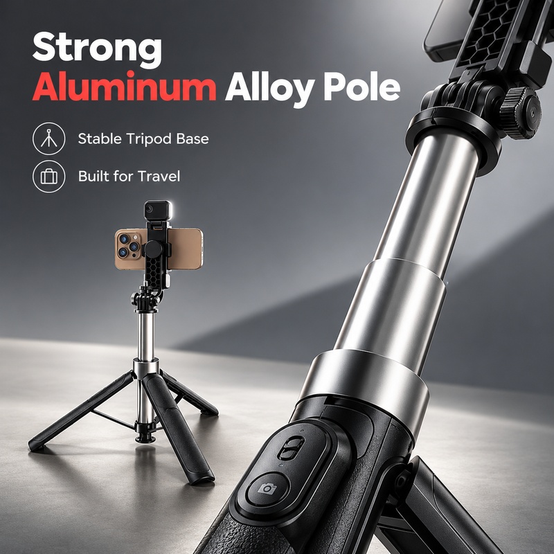 Nouveau trépied perche à selfi - Action Camera Selfie Stick Invisible avis et prix