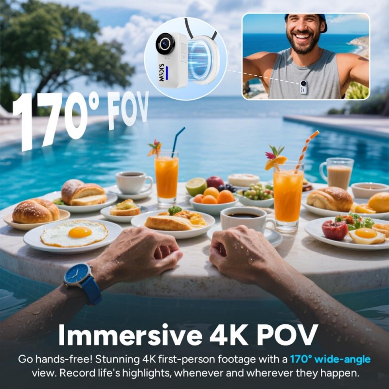 C110 + Plus 64GB SJCAM collier - Action Camera Waterproof 30M Without Case avis et prix