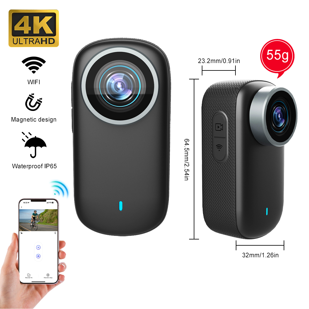 WiFi 4K Mini caméra à pouce Bo - Action Camera Waterproof 30M Without Case avis et prix