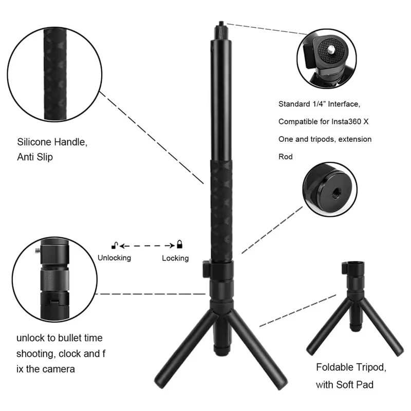 Poignée invisible pour selfie  - Action Camera Selfie Stick Invisible avis et prix