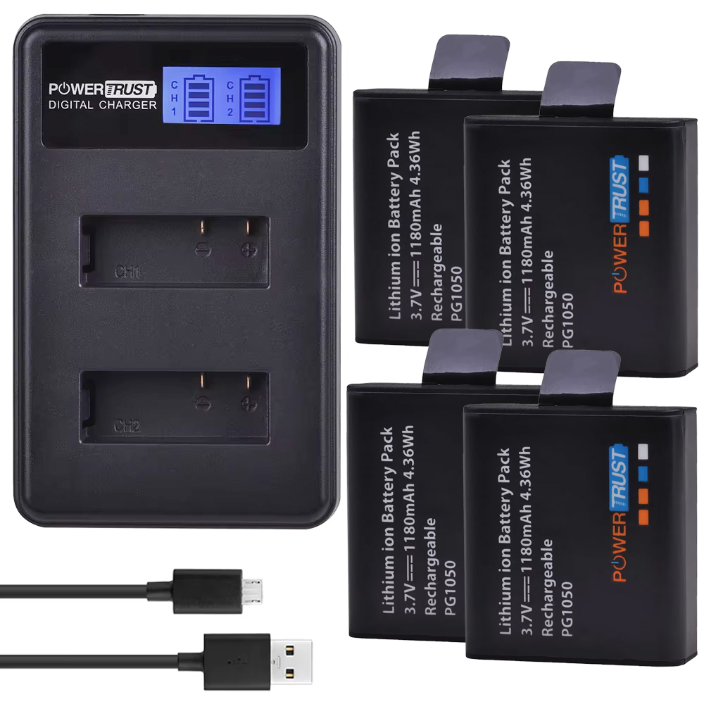 Batterie PG1050 SJ4000 PG900 1 - Action Camera Battery Charger Dual Pack avis et prix