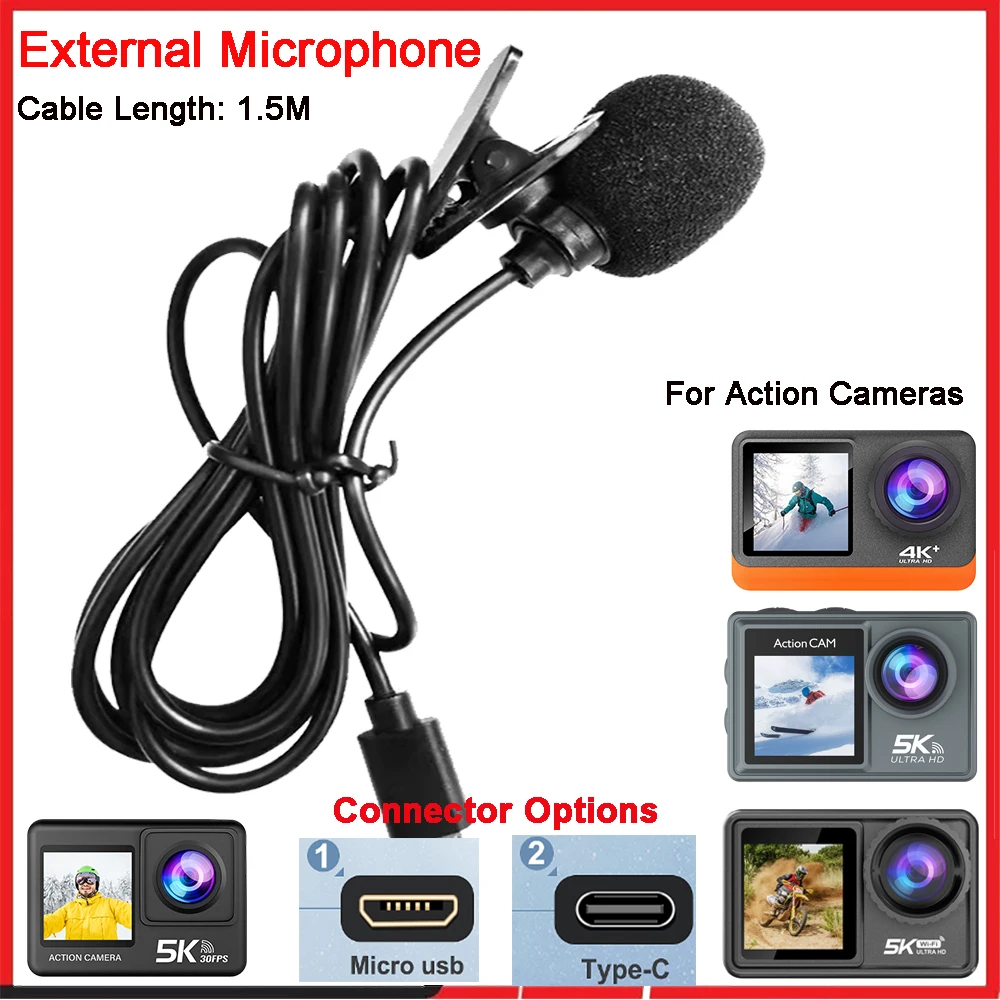 Microphone externe haute fidél - Action Camera External Microphone Usb avis et prix