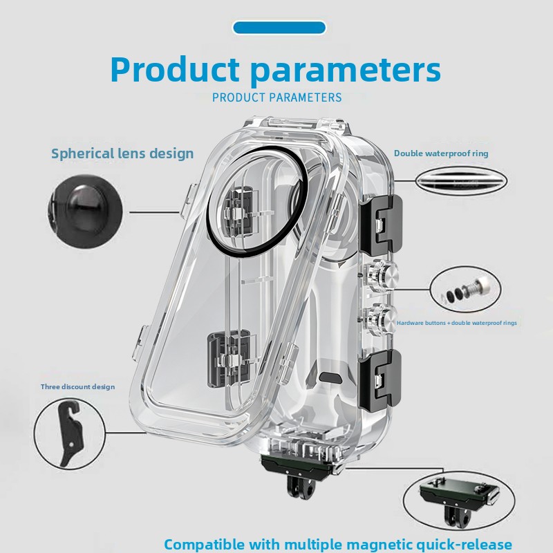 Pour Insta360 X6, boîtier de p - Action Camera Diving Case Underwater 60M avis et prix