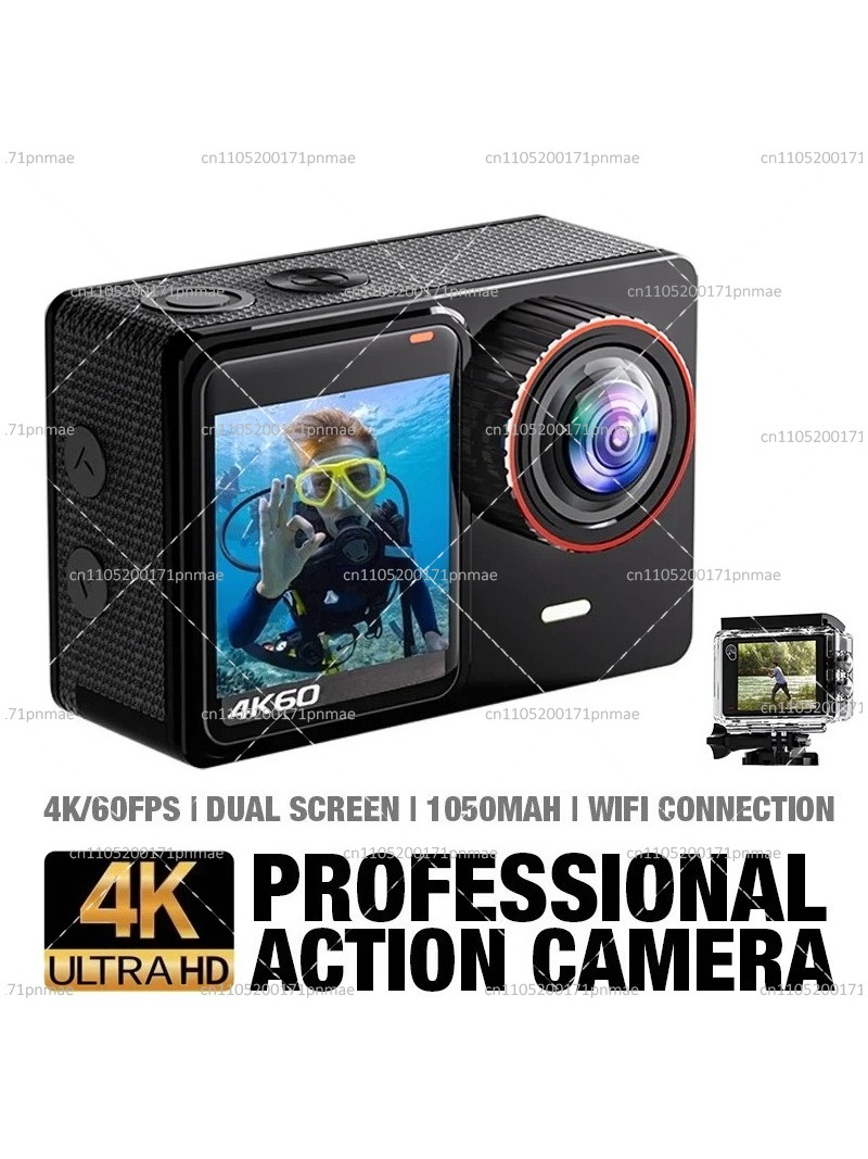 Caméra d'action WiFi 4K 60FPS  - Action Camera 4K 60Fps Dual Screen avis et prix